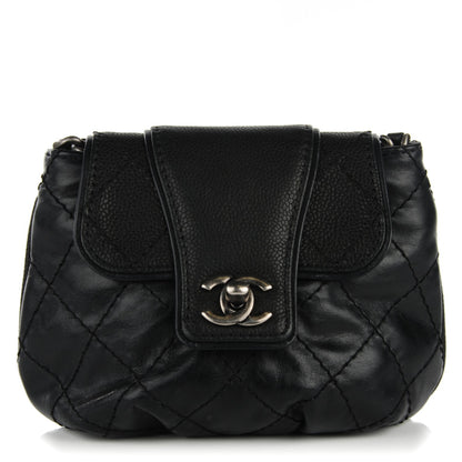 Chanel Caviar Calfskin Mini Bubble Graphic Messenger Bag Black 1 of 8
