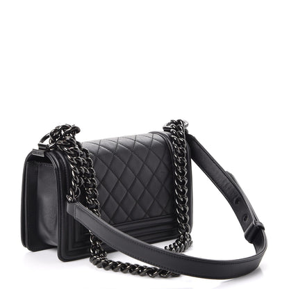 Chanel Calfskin Quilted Small Boy Flap So Black 4 of 9