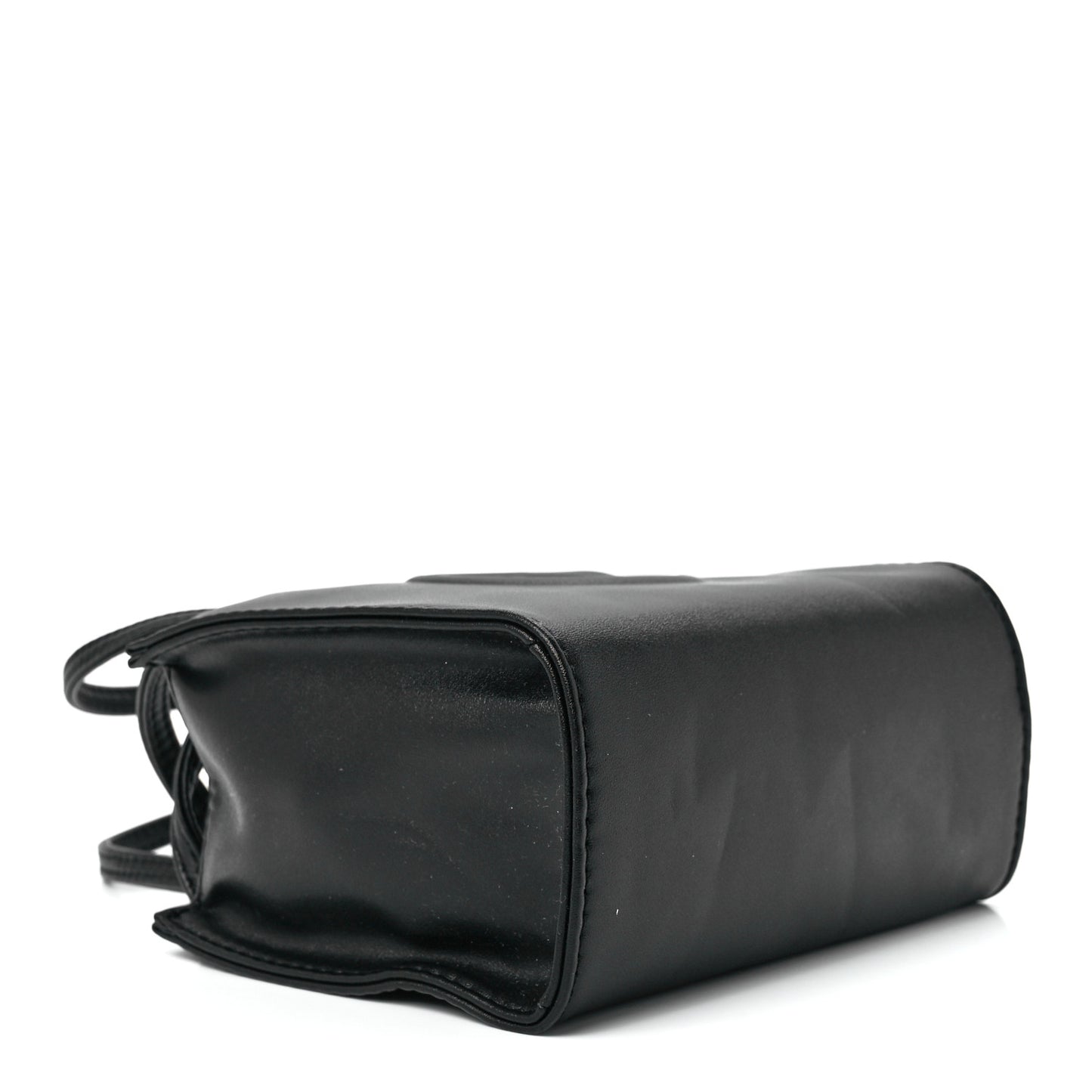Vegan Leather Small Shopping Bag Black