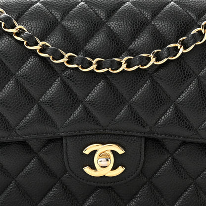 Chanel Caviar Quilted Medium Double Flap Black 8 of 12