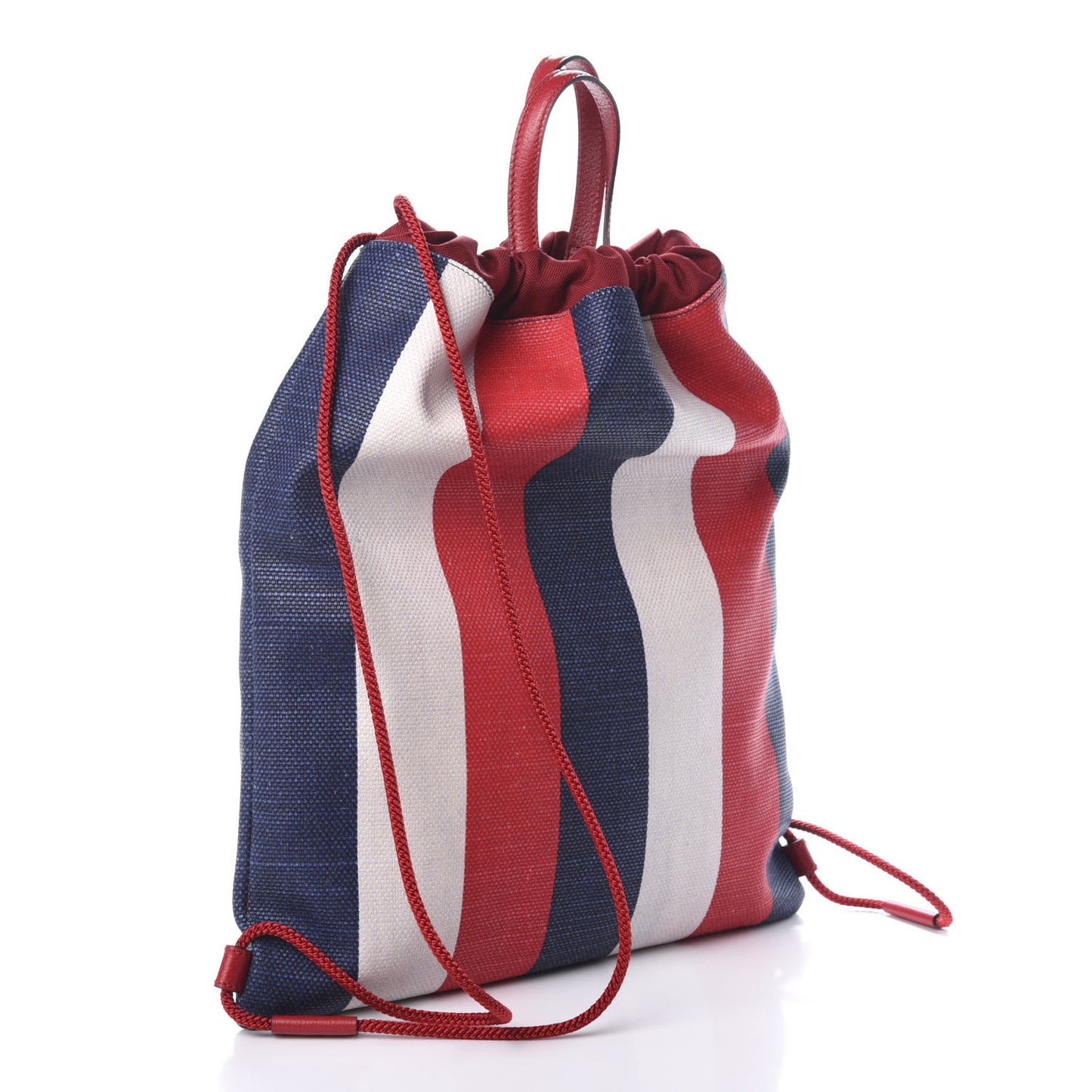Canvas Logo Sylvie Stripe Drawstring Backpack Red