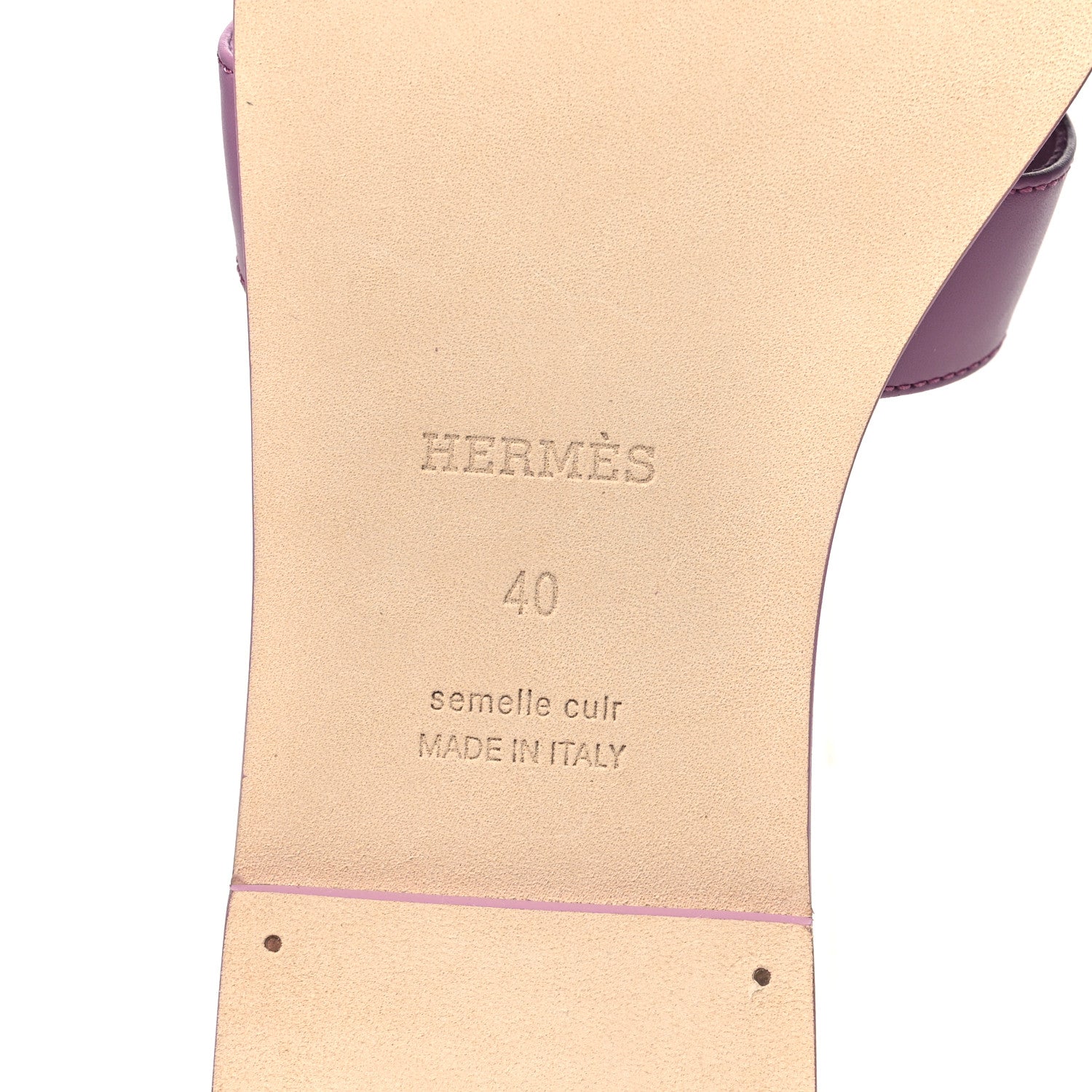 Hermes Calfskin Oran Sandals 40 Bruyère 6 of 9