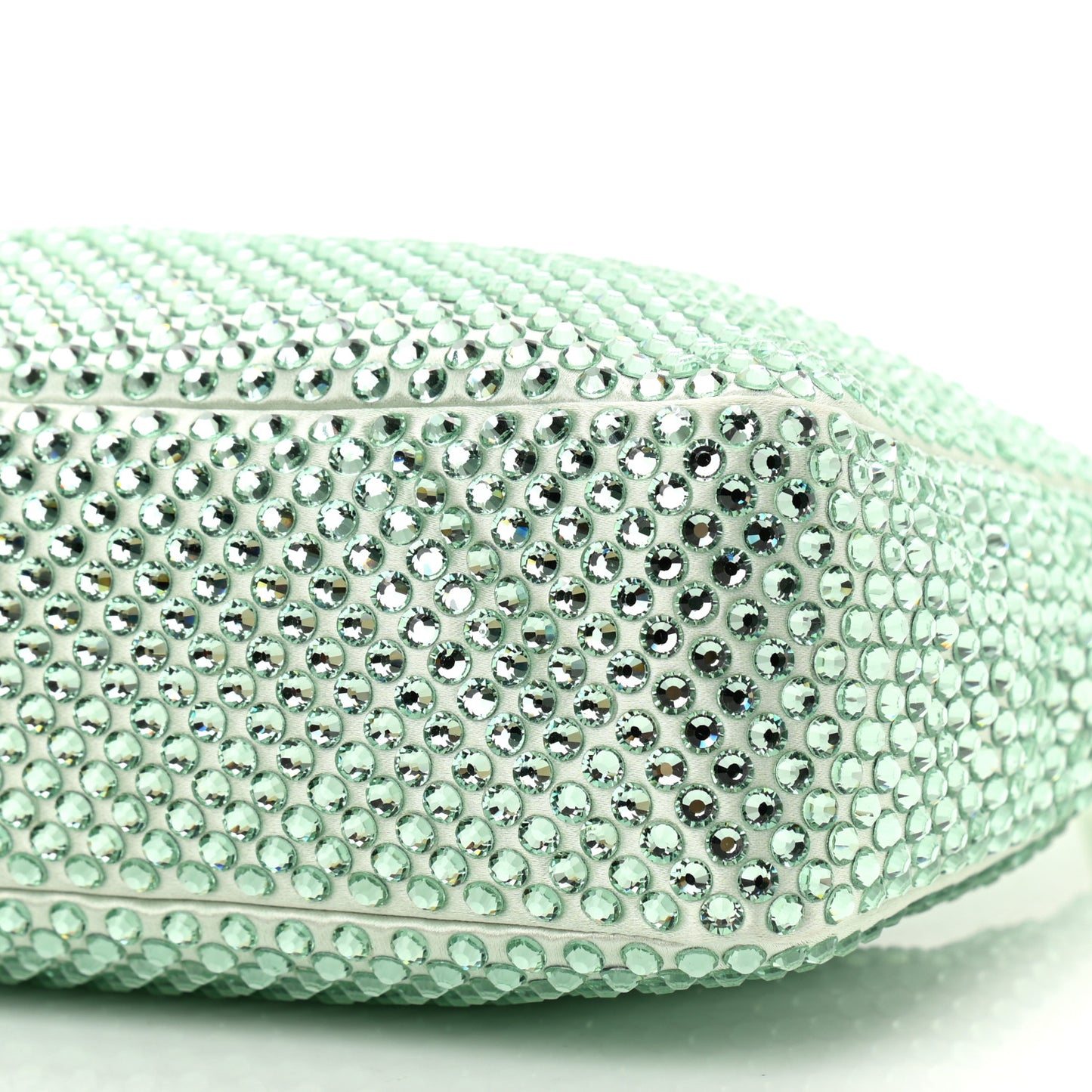 Satin Crystal Mini Re-Edition 2000 Bag Acqua