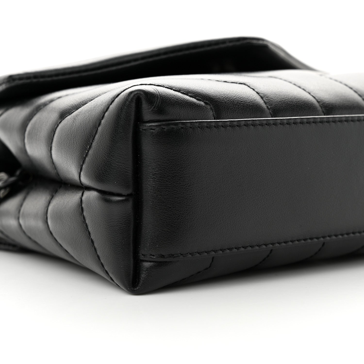 Saint Laurent Calfskin Y Quilted Monogram Monochrome Toy Loulou Crossbody Bag Black 9 of 11