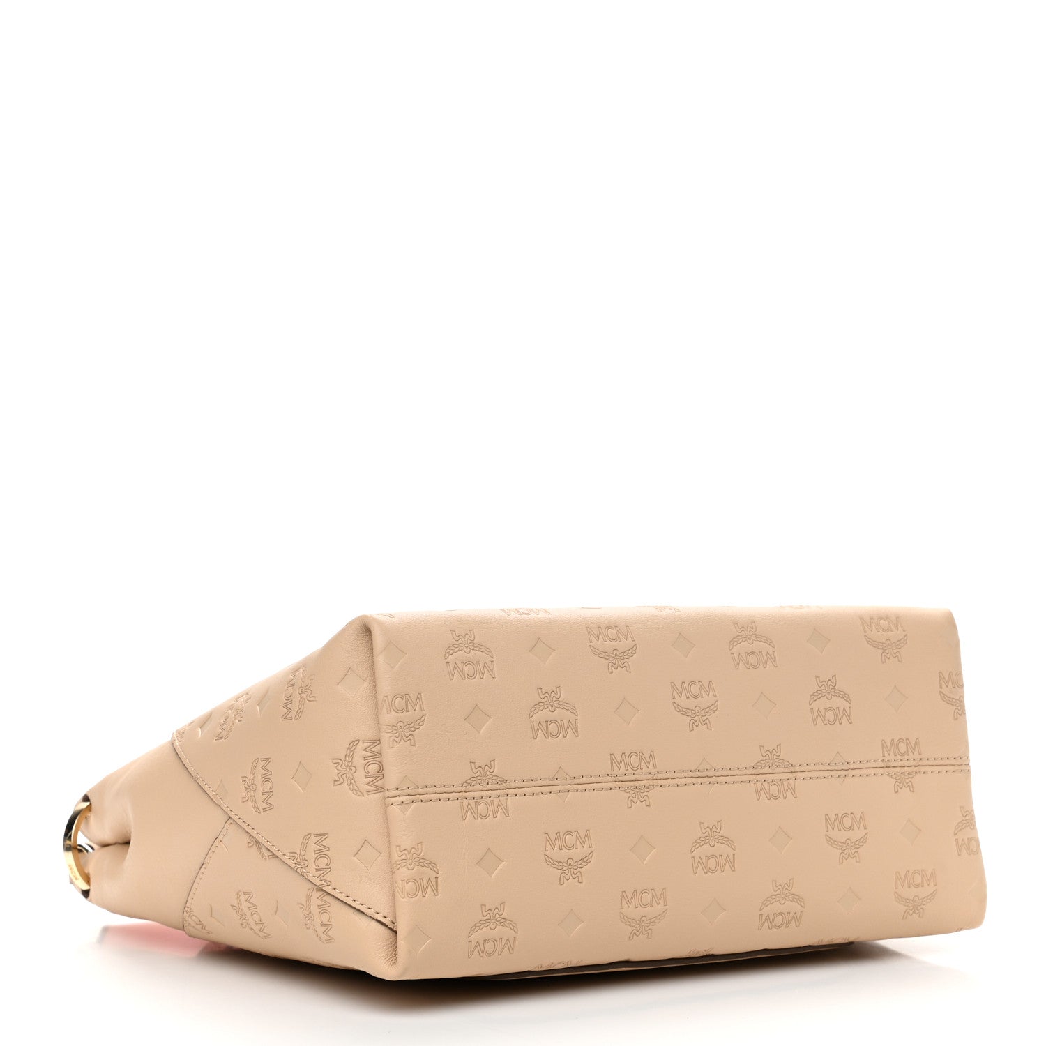 MCM Calfskin Ottomar Medium Klara Hobo New Beige 4 of 10