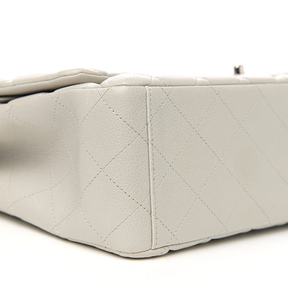 Chanel Calfskin Quilted Maxi Double Flap Light Grey 10 of 13