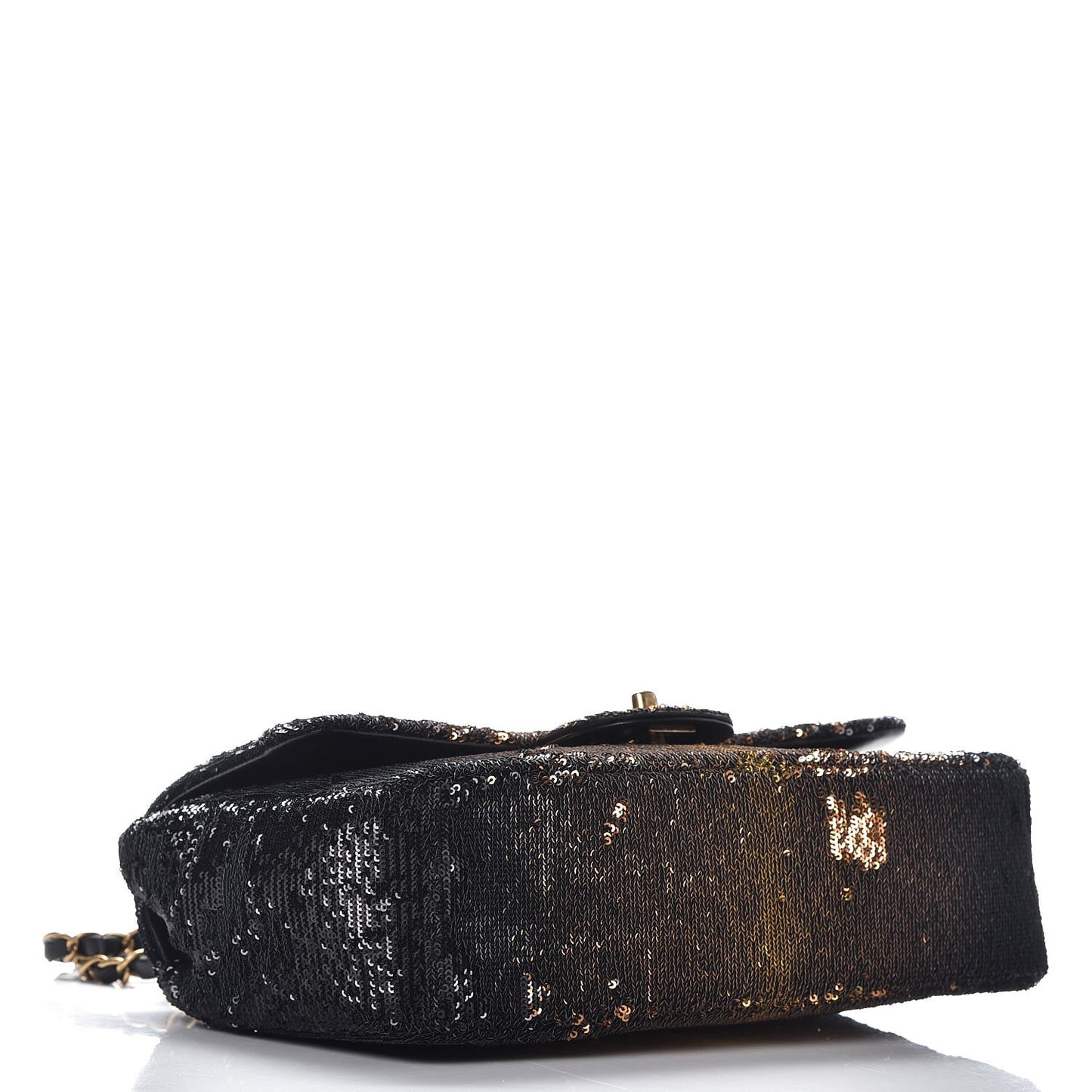 Sequin Medium Single Flap Bronze Black