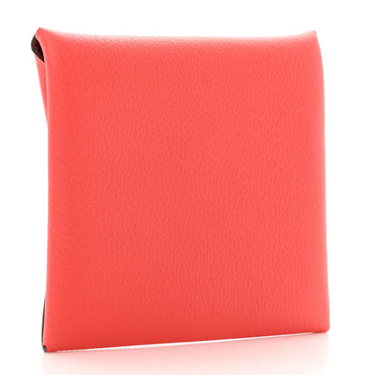 Hermes Chevre Mysore Bastia Verso Coin Purse Rose Texas Sienne 3 of 7