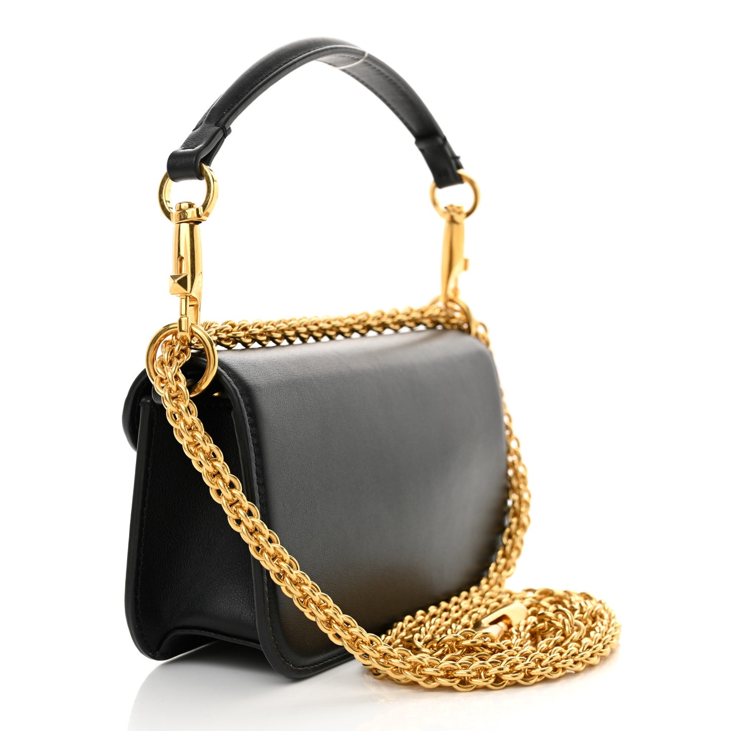 Calfskin Vlogo Small Loco Shoulder Bag Black