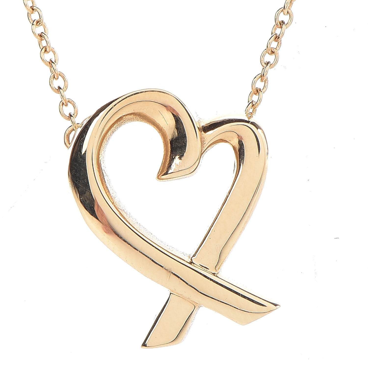 Tiffany 18K Yellow Gold Paloma Picasso Loving Heart Necklace 4 of 8
