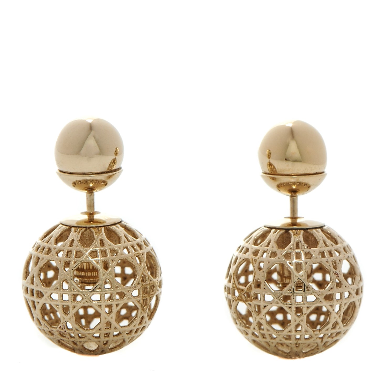 Cannage Mise En Dior Tribal Earrings Gold