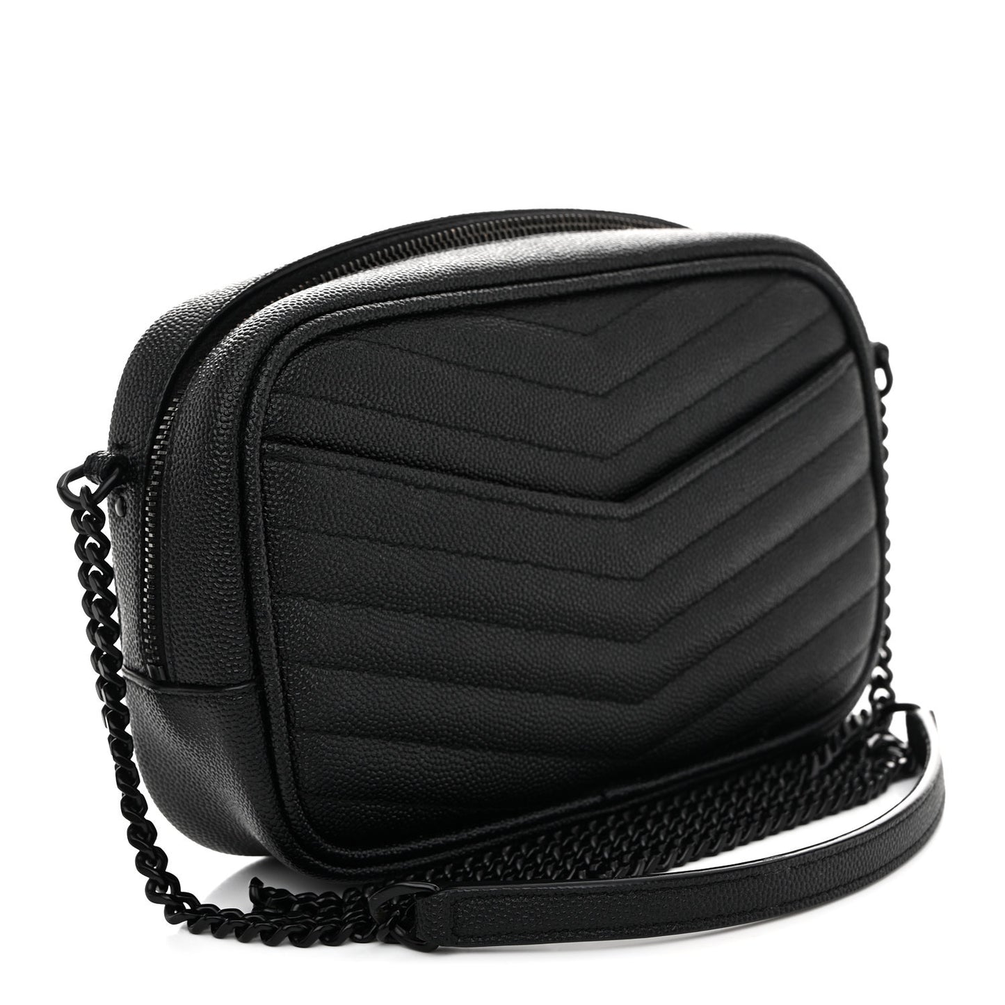 Grain De Poudre Matelasse Monochrome Monogram Mini Lou Camera Bag Black
