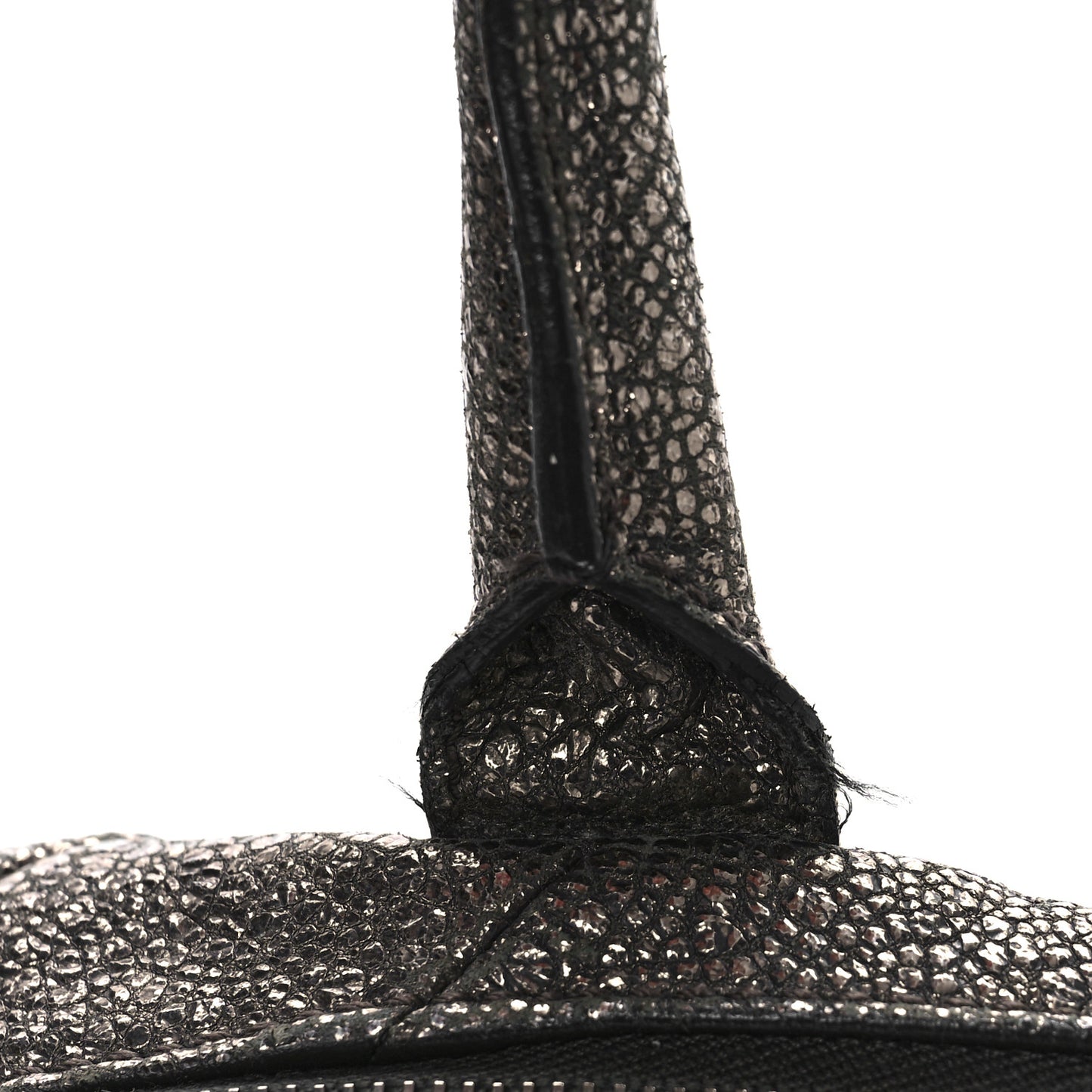 Crackled Calfskin Small Volcano Easy Sac Silver