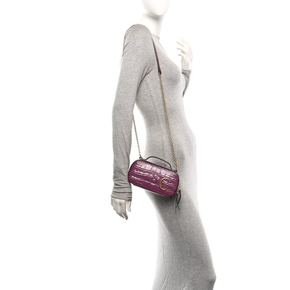 Chloe Calfskin Crocodile Embossed Mini C Vanity Bag Crushed Violet 2 of 10
