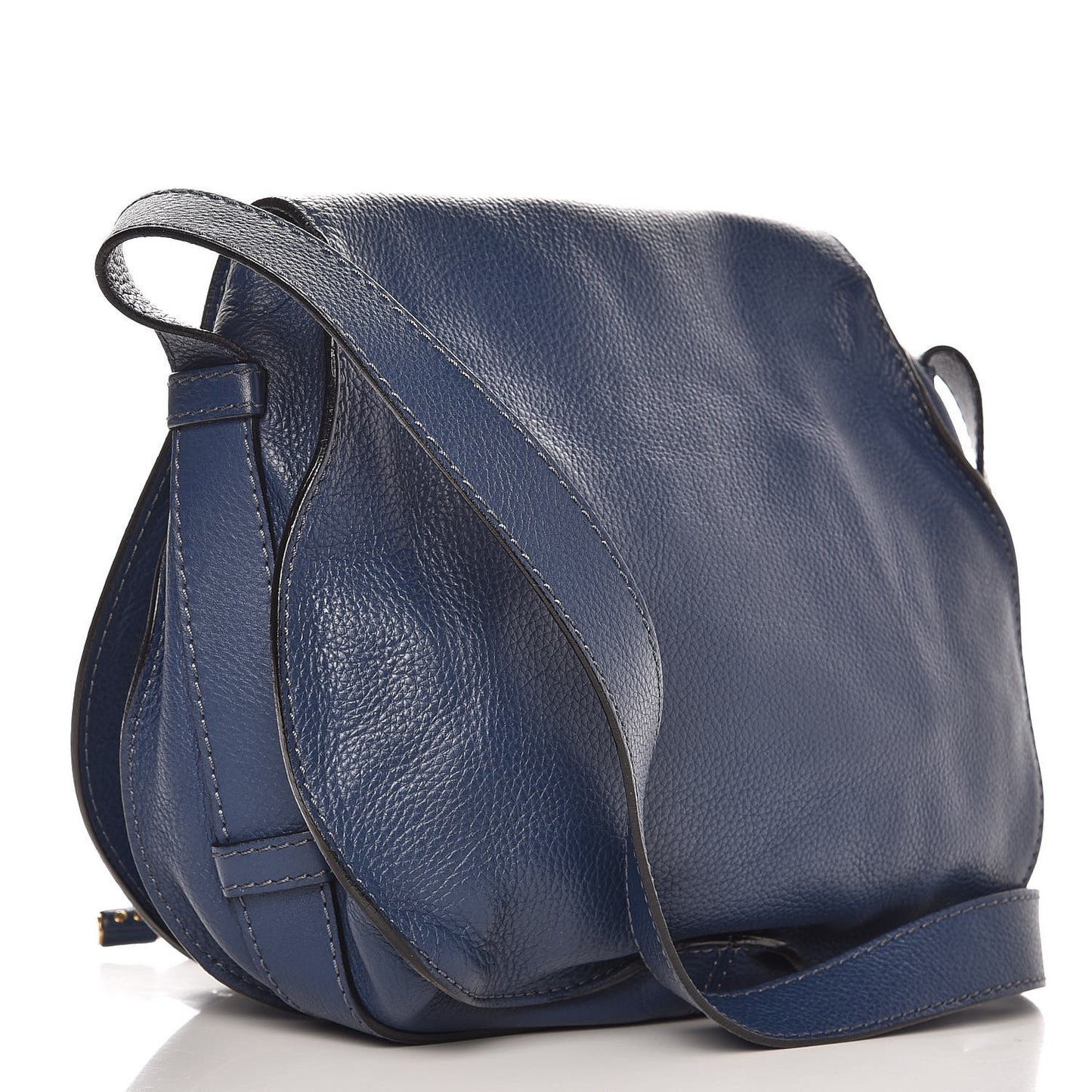 Calfskin Medium Marcie Round Crossbody Bag Royal Navy