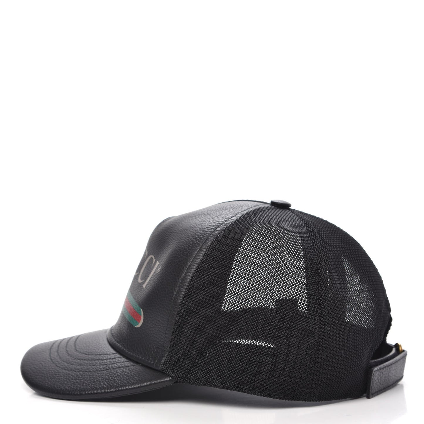 Grained Calfskin Logo Baseball Hat M 58 Black