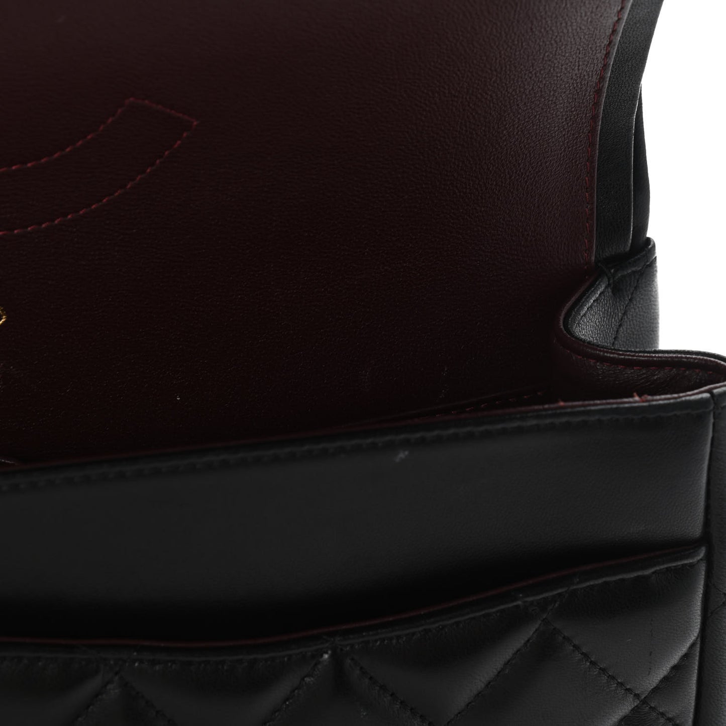 Lambskin Quilted Jumbo Double Flap Black