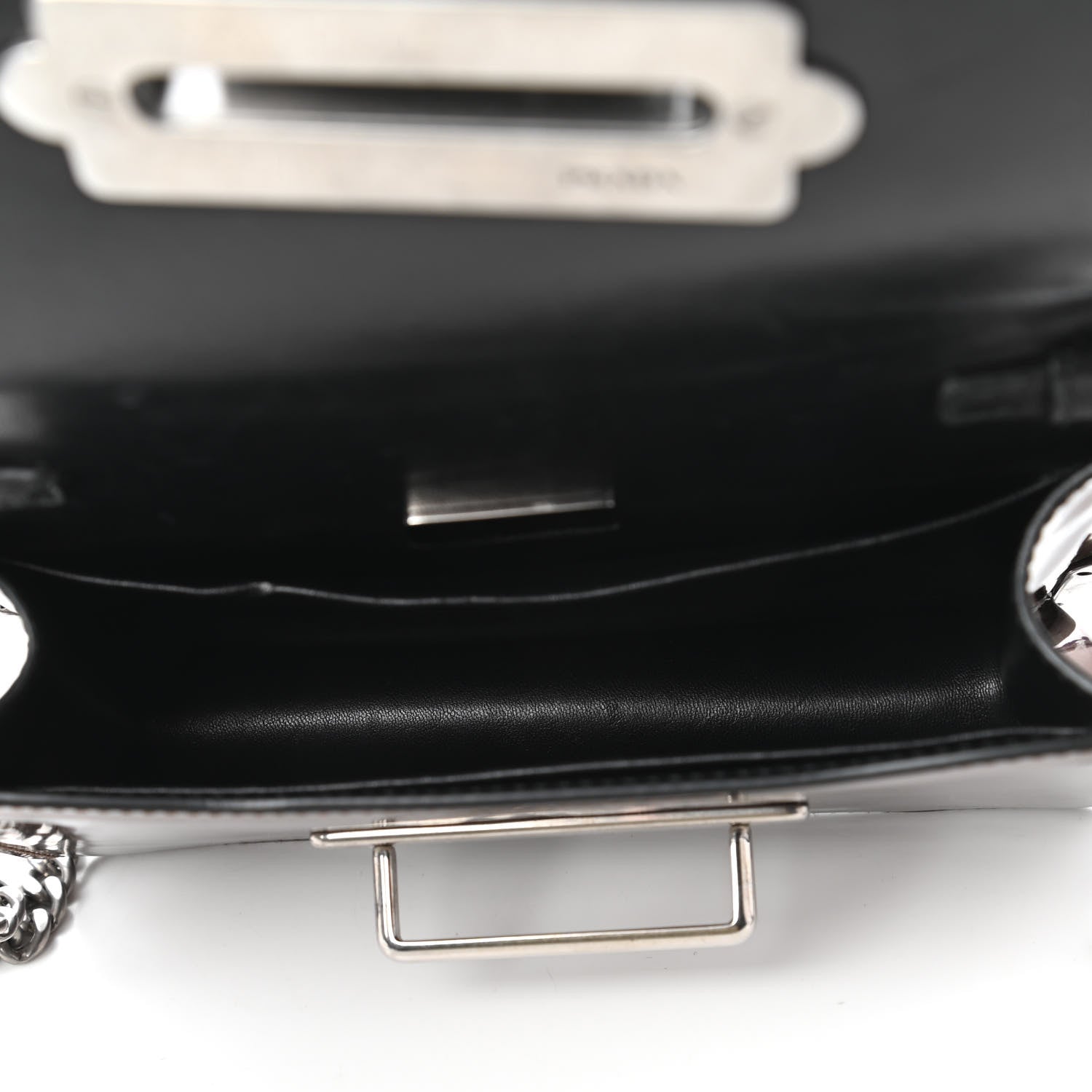 Prada Metallic Vitello Saffiano Cahier Bag Cammeo Black 5 of 9