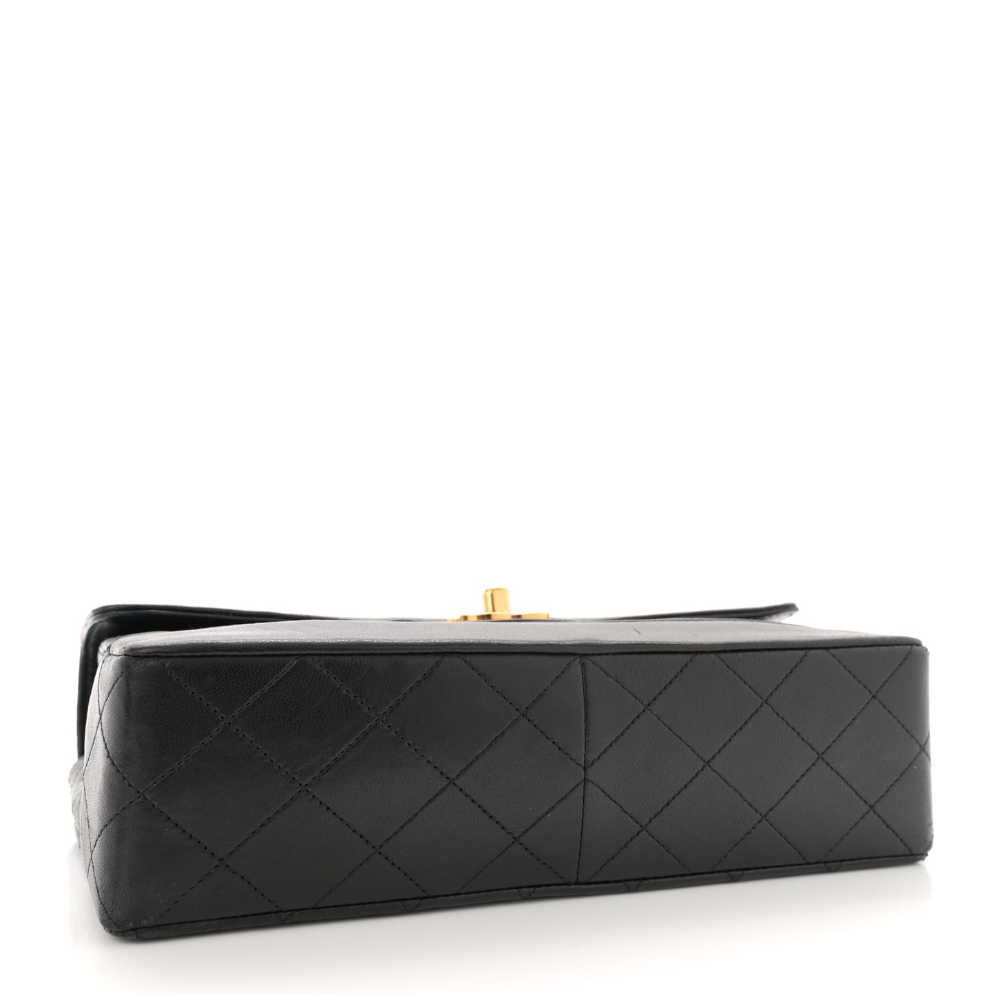 Lambskin Quilted Small Single Flap With Pouch Black
