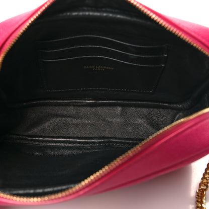 Saint Laurent Grain De Poudre Matelasse Monogram Mini Lou Camera Bag Fuchsia 5 of 10
