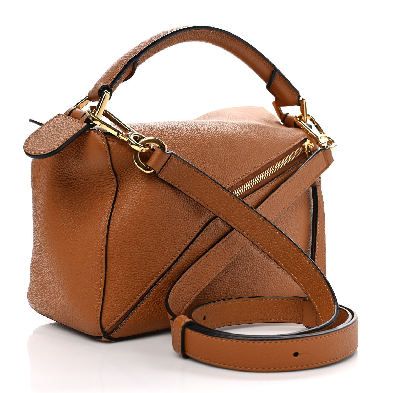 Loewe Grained Calfskin Small Puzzle Bag Tan 3 of 8