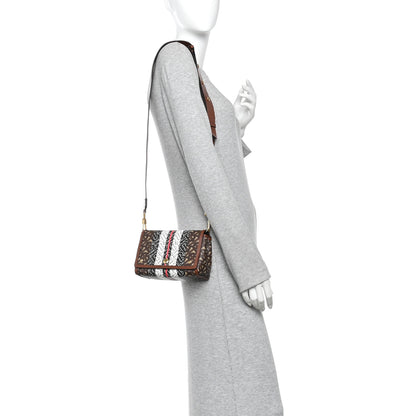 Burberry E-Canvas Monogram Stripe Hackberry Crossbody Bag Bridle Brown 2 of 12