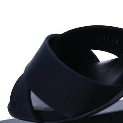Chanel Grosgrain Pearl Sandals 39.5 Black 10 of 13