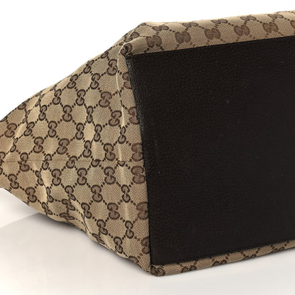 Gucci GG Monogram Medium Web Handle Bucket Tote Dark Brown 10 of 11
