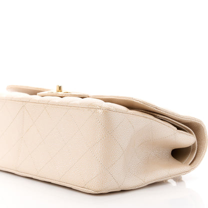 Chanel Iridescent Caviar Quilted Jumbo Double Flap Beige 11 of 13