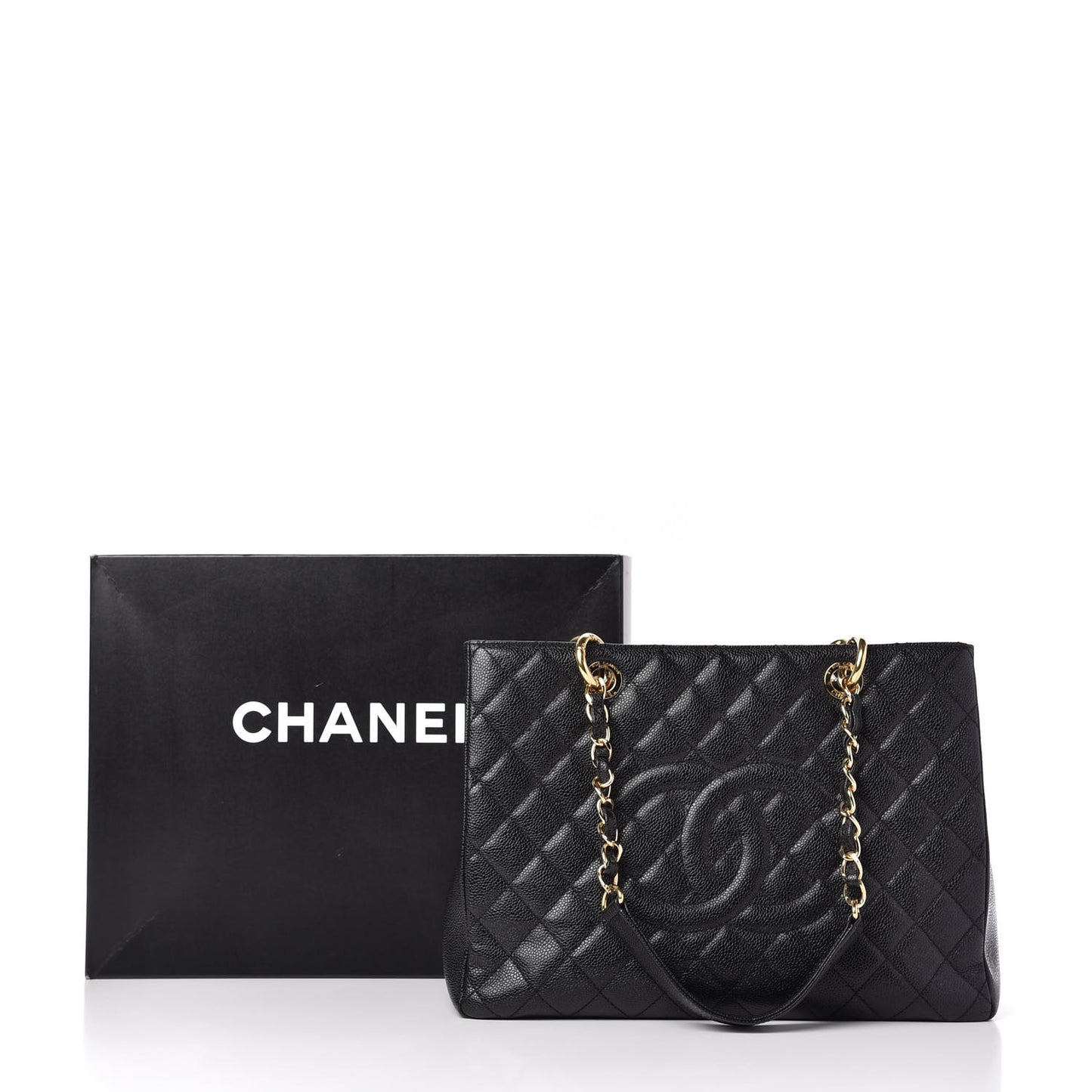 Caviar Quilted Grand Shopping Tote GST Black