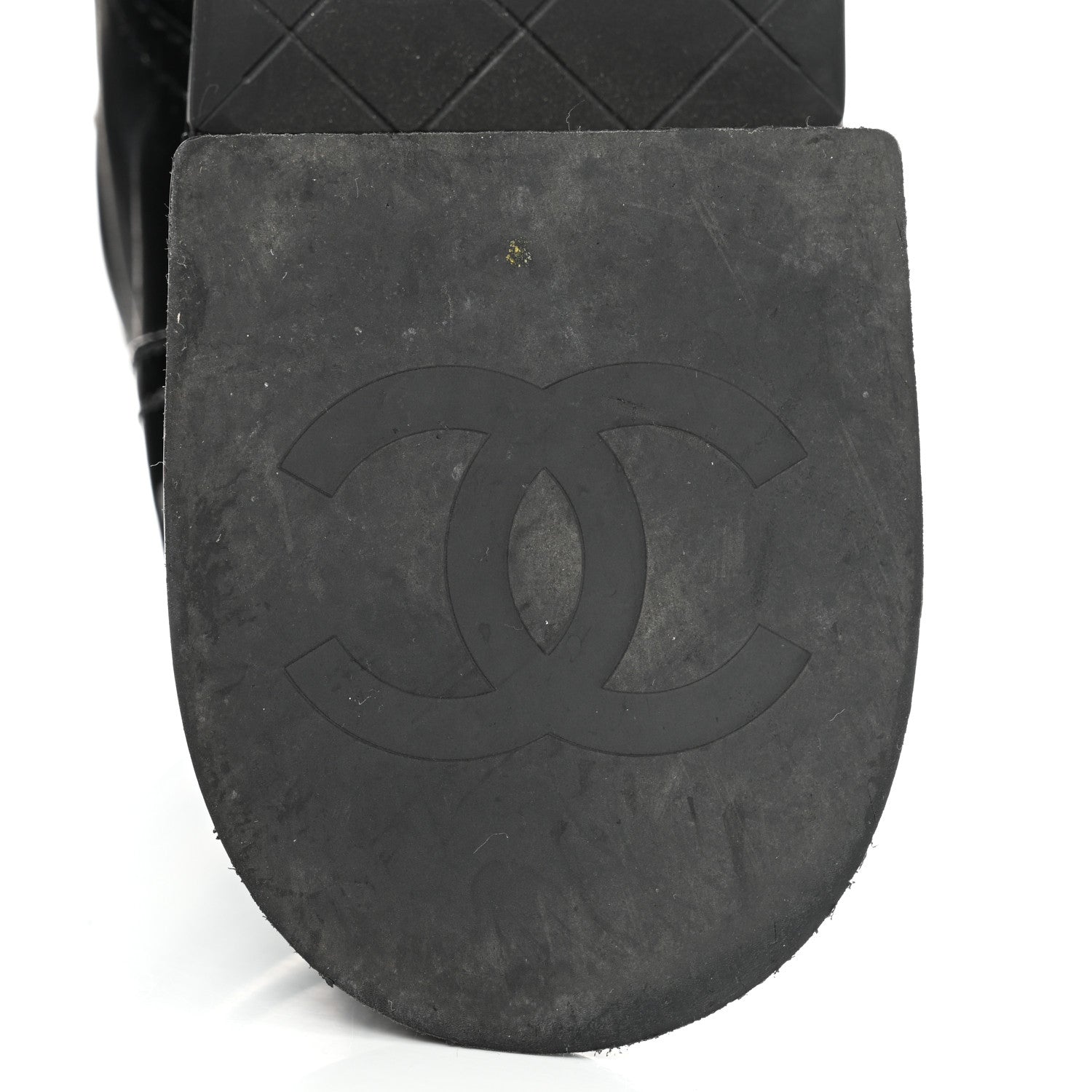 Chanel Lambskin Patent Calfskin Quilted CC Lace Up Combat Boots 37 Black 9 of 12