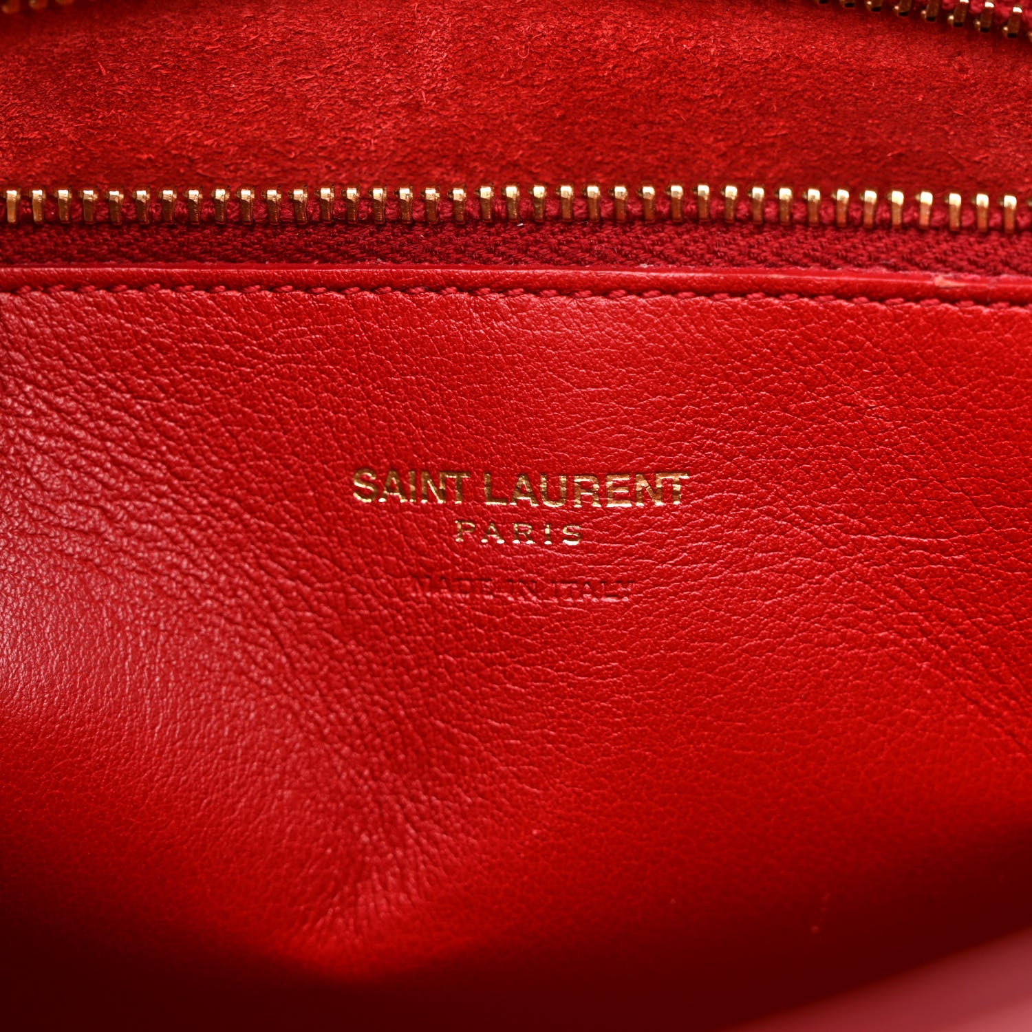 Saint Laurent Calfskin Matelasse Chevron Small Monogram Cabas Lipstick Red 6 of 14