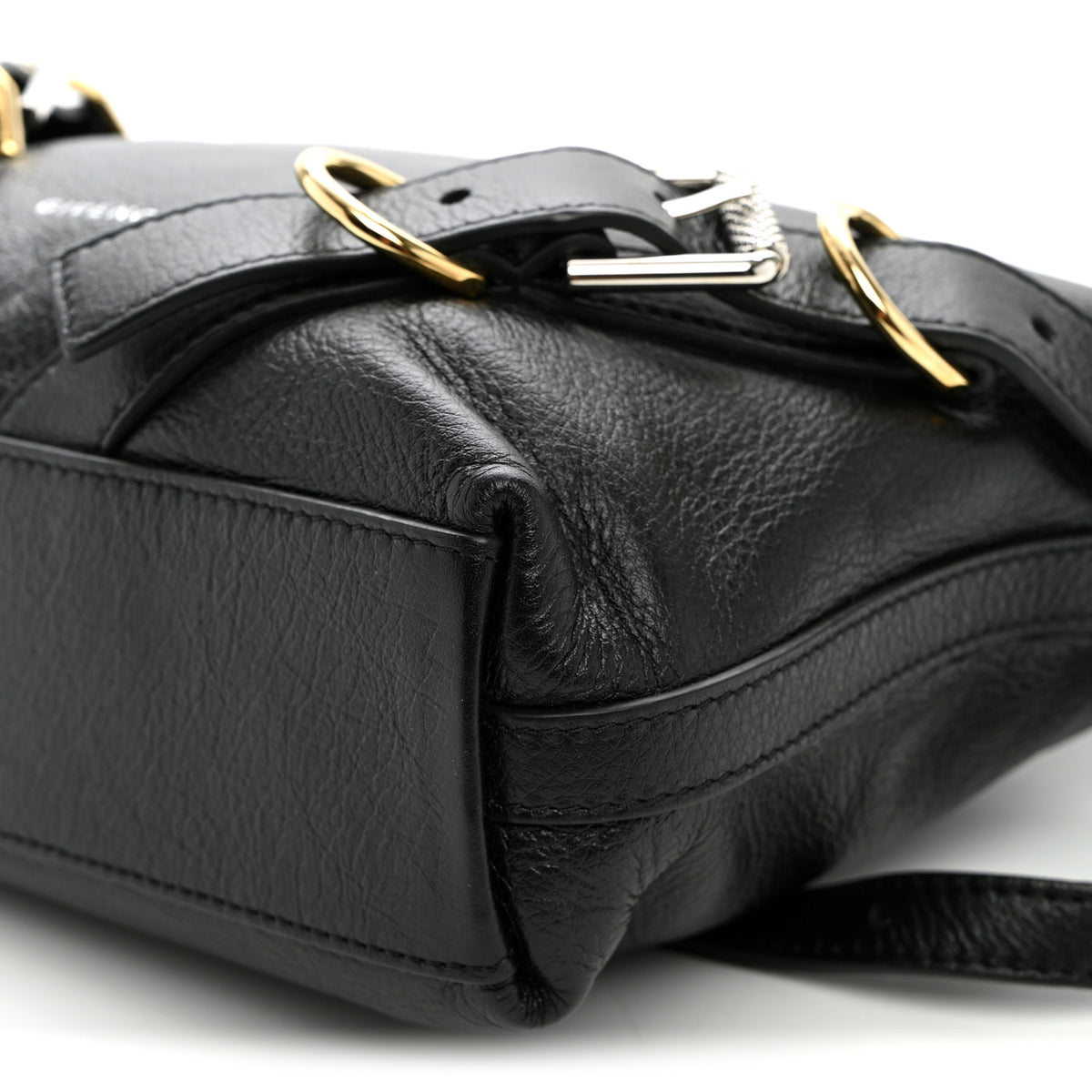 Crinkled Calfskin Small Voyou Bag Black