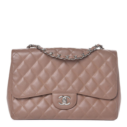 Chanel Caviar Quilted Jumbo Single Flap Dark Beige 1 of 7