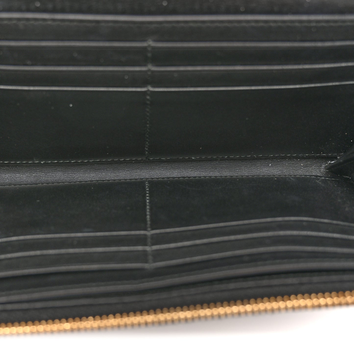 Patent Grain de Poudre Classic Large Letters Flap Wallet Black