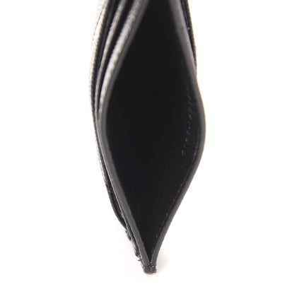 Saint Laurent Grain De Poudre Matelasse Chevron Monogram Credit Card Case Black 5 of 8