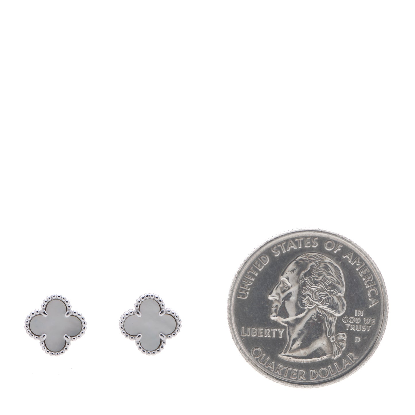 18K White Gold Mother of Pearl Sweet Alhambra Earrings