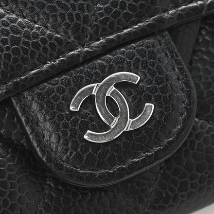Chanel Caviar Quilted Flap Card Holder Wallet Black 9 of 11