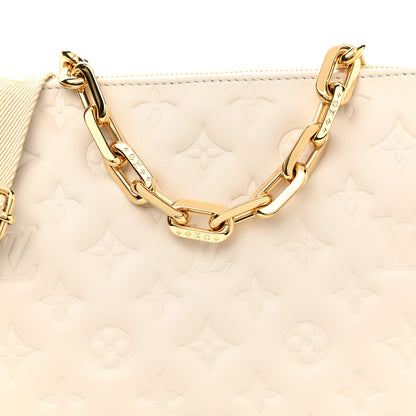 Louis Vuitton Lambskin Embossed Monogram Coussin PM Beige Cream 8 of 11