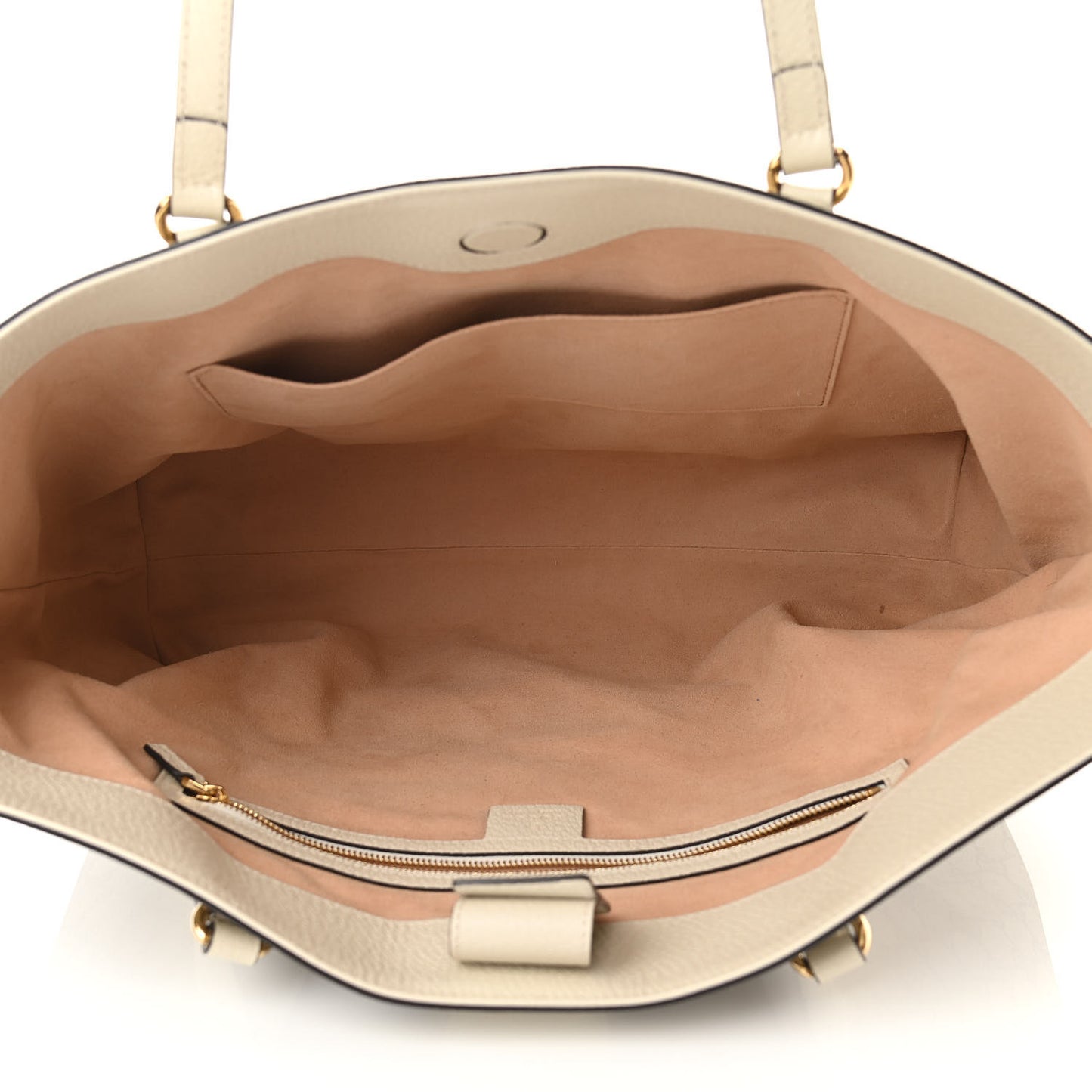 GG Supreme Monogram Textured Dollar Calfskin Web Medium Ophidia Shopping Tote Beige Ebony Mystic White