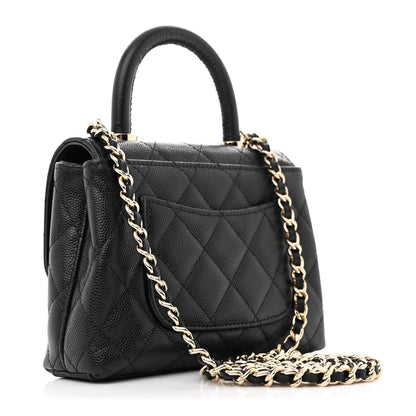 Chanel Caviar Quilted Coco Handle Clutch With Chain Black 3 of 11