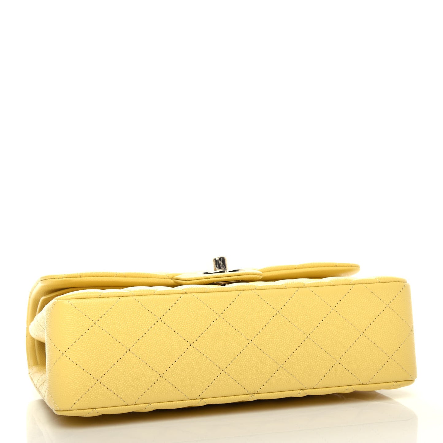 Caviar Quilted Small Double Flap Yellow