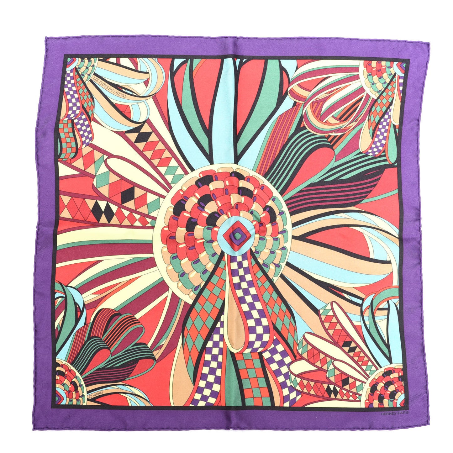 Silk Les Flots Du Cheval Pocket Square