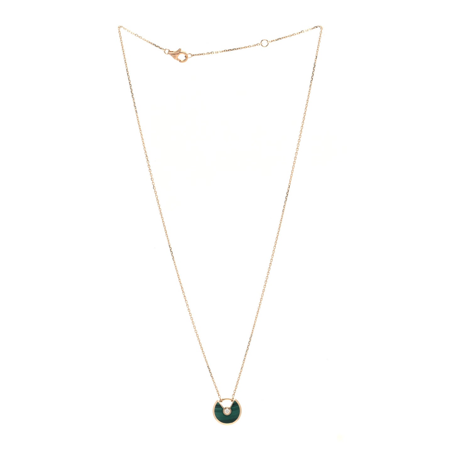 18K Yellow Gold Diamond Malachite XS Amulette de Cartier Pendant Necklace