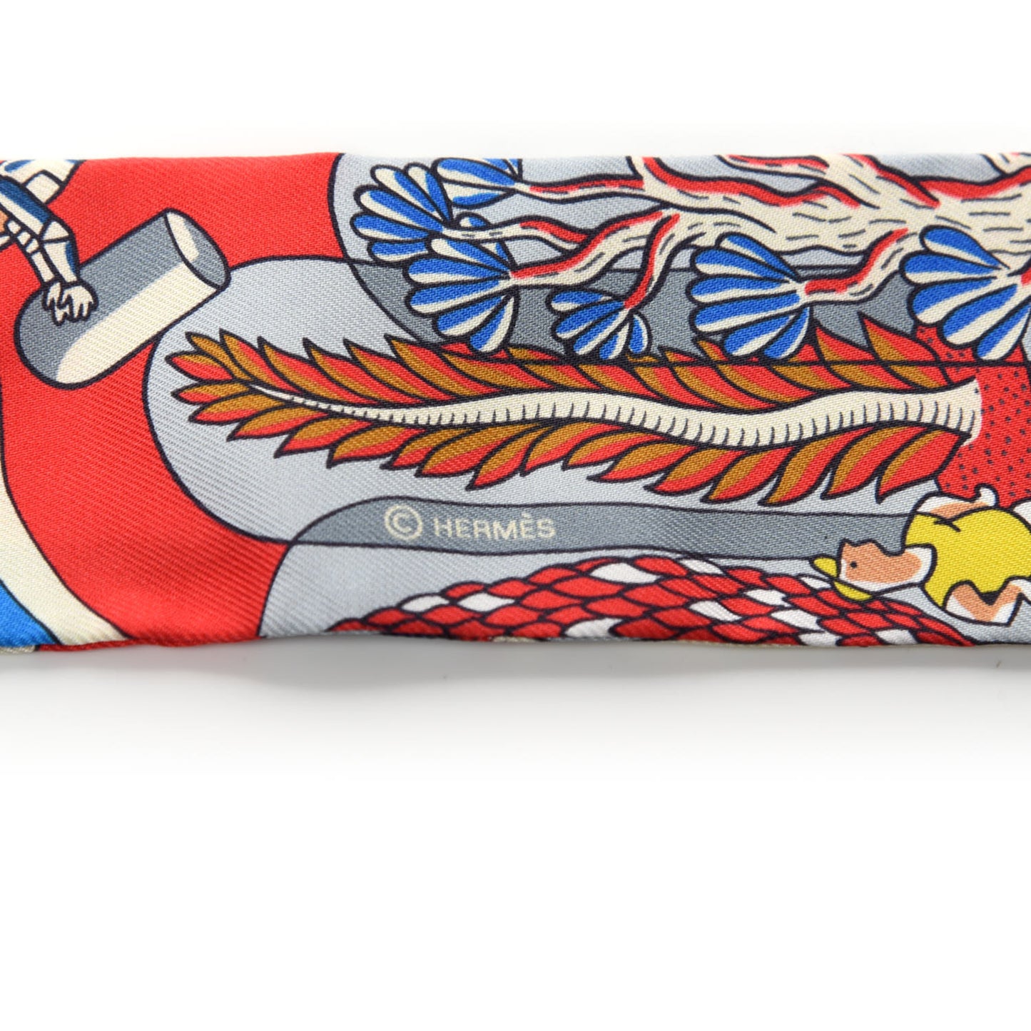 Silk Exposition Universelle Twilly Rouge Bleu Electrique Gold