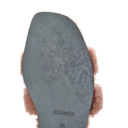 Hermes Woolskin Oran Sandals 36 Rose Aube 10 of 12