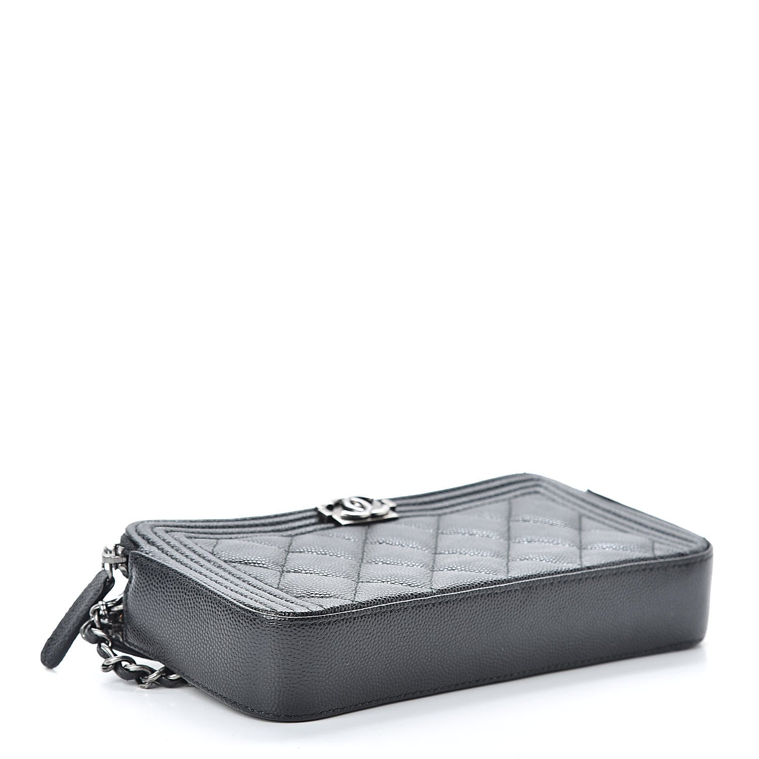 Chanel Caviar Quilted Small Boy Clutch With Chain Black 4 of 14