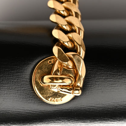 Celine Shiny Calfskin Triomphe Chain Shoulder Bag Black 13 of 13