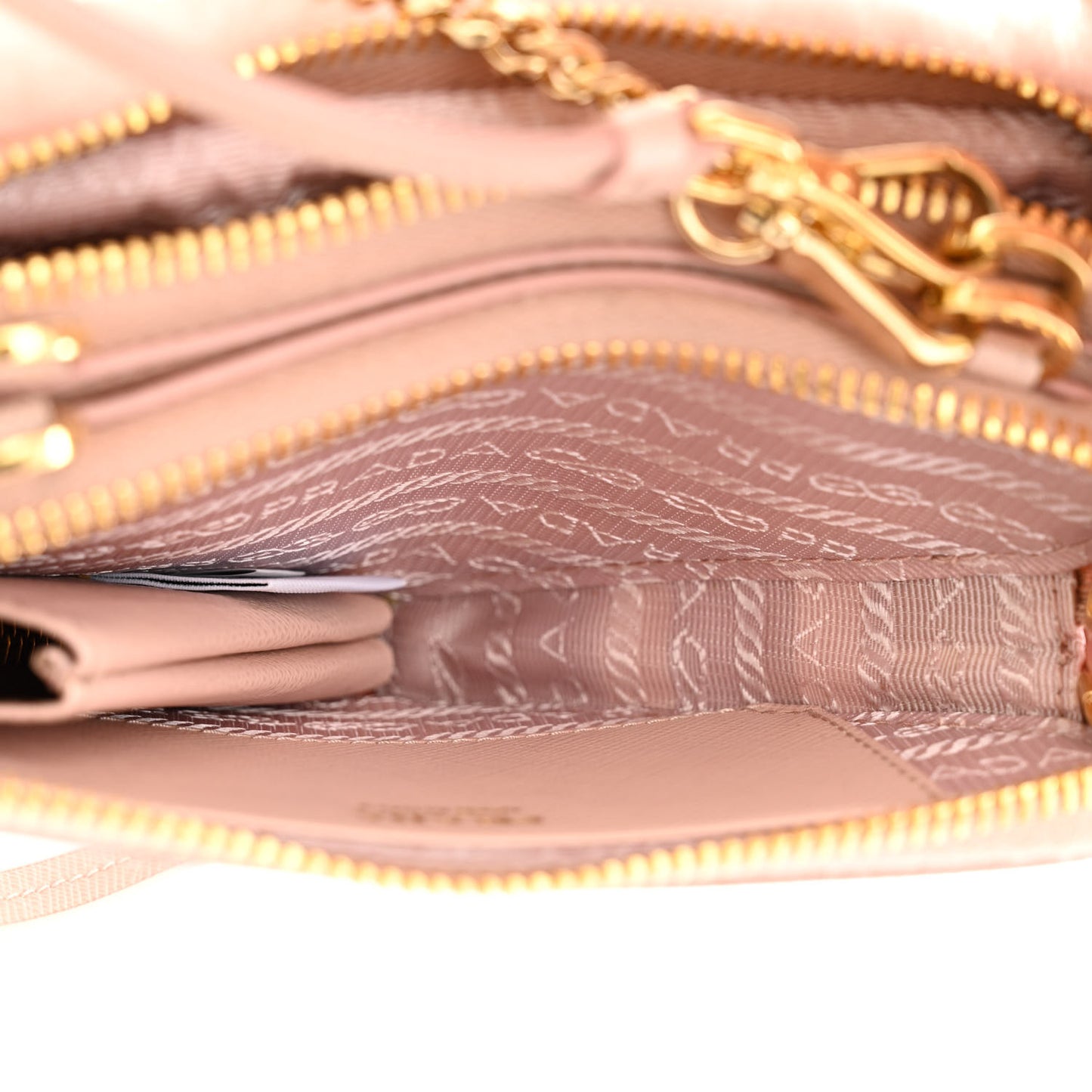 Saffiano Shearling Triangle Mini Pouch Orchid Pink