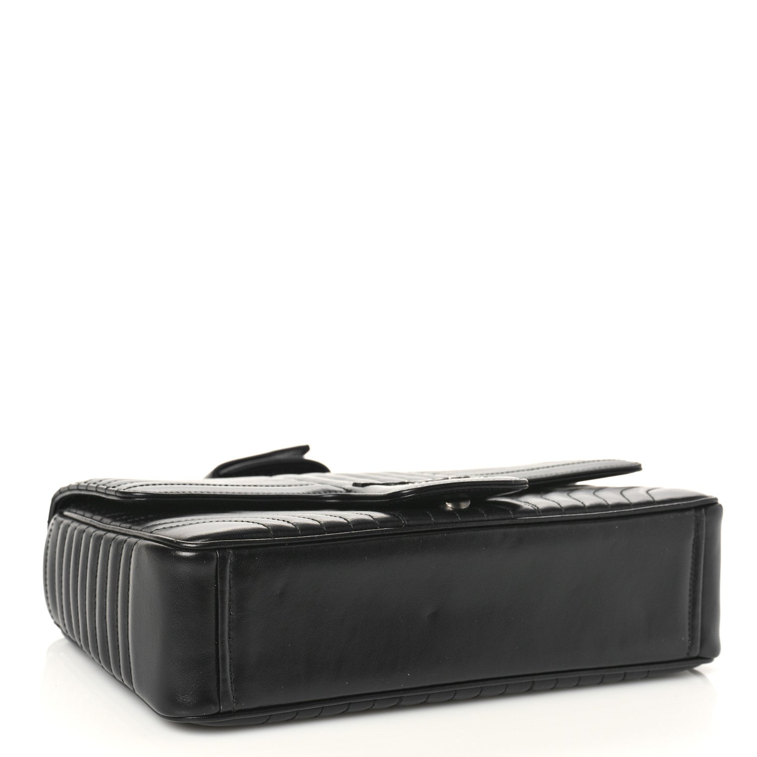 Prada Soft Calfskin Impunture Diagramme Monochrome Large Chain Flap Shoulder Bag Black 4 of 8